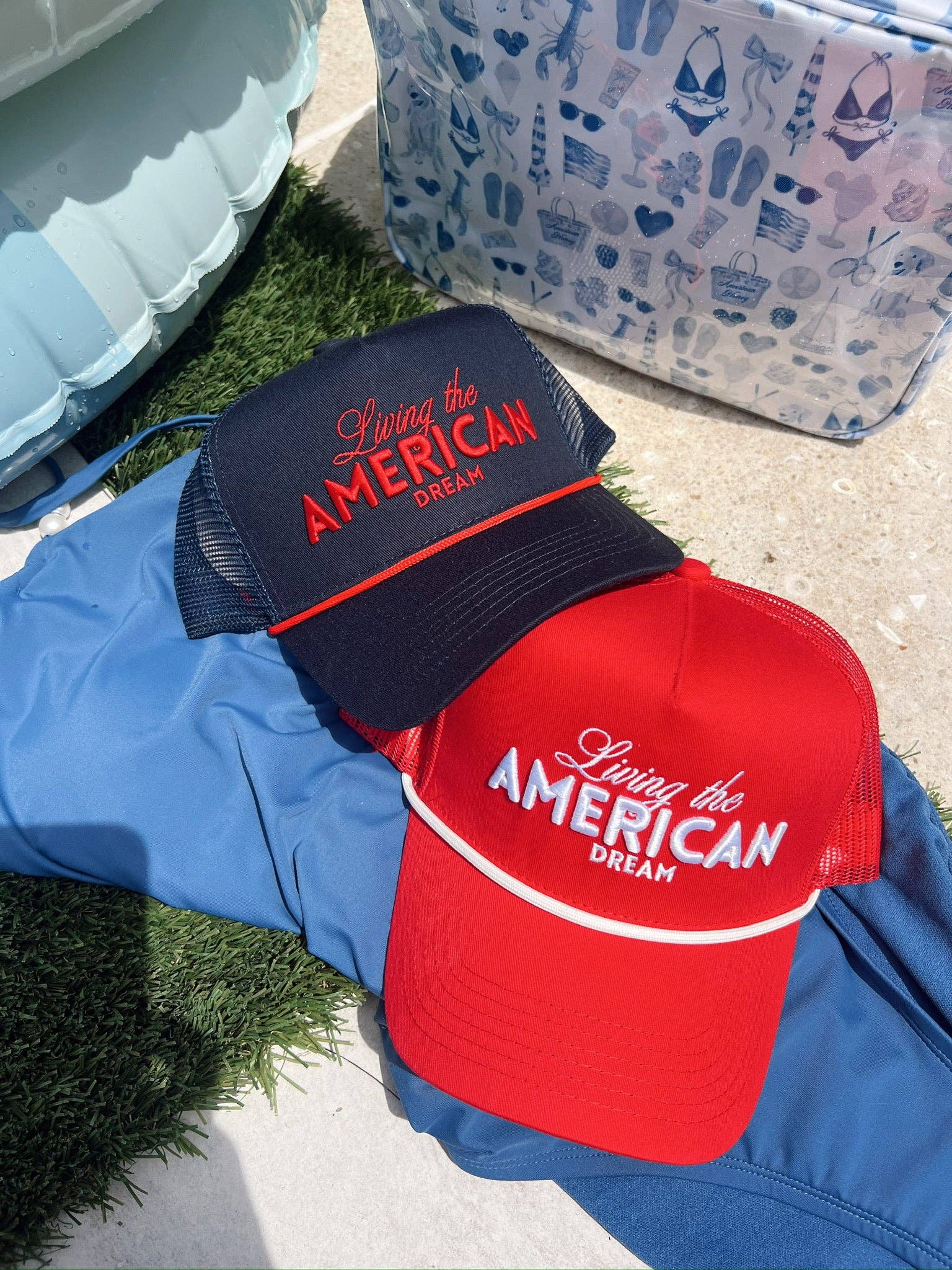 Living the American Dream | Red Vintage Trucker Hat