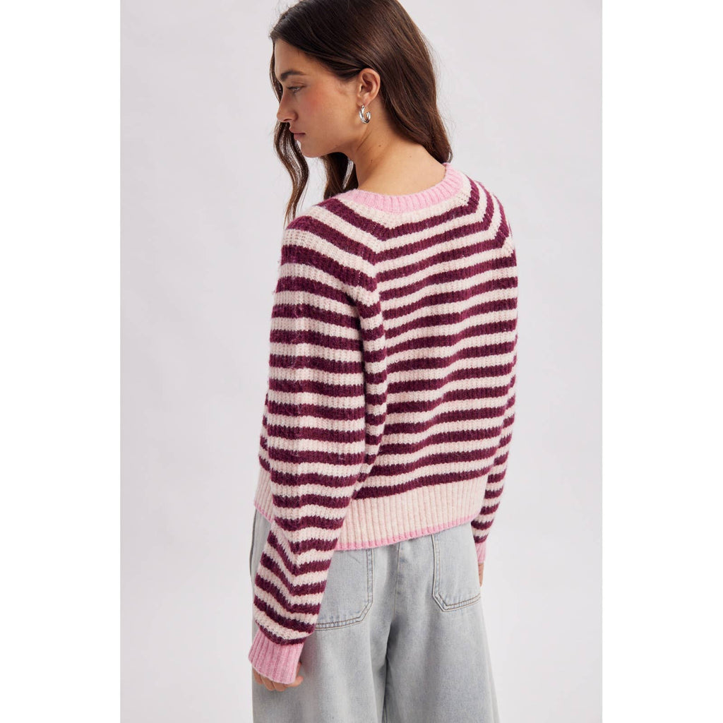 Colorblock Striped Cardigan