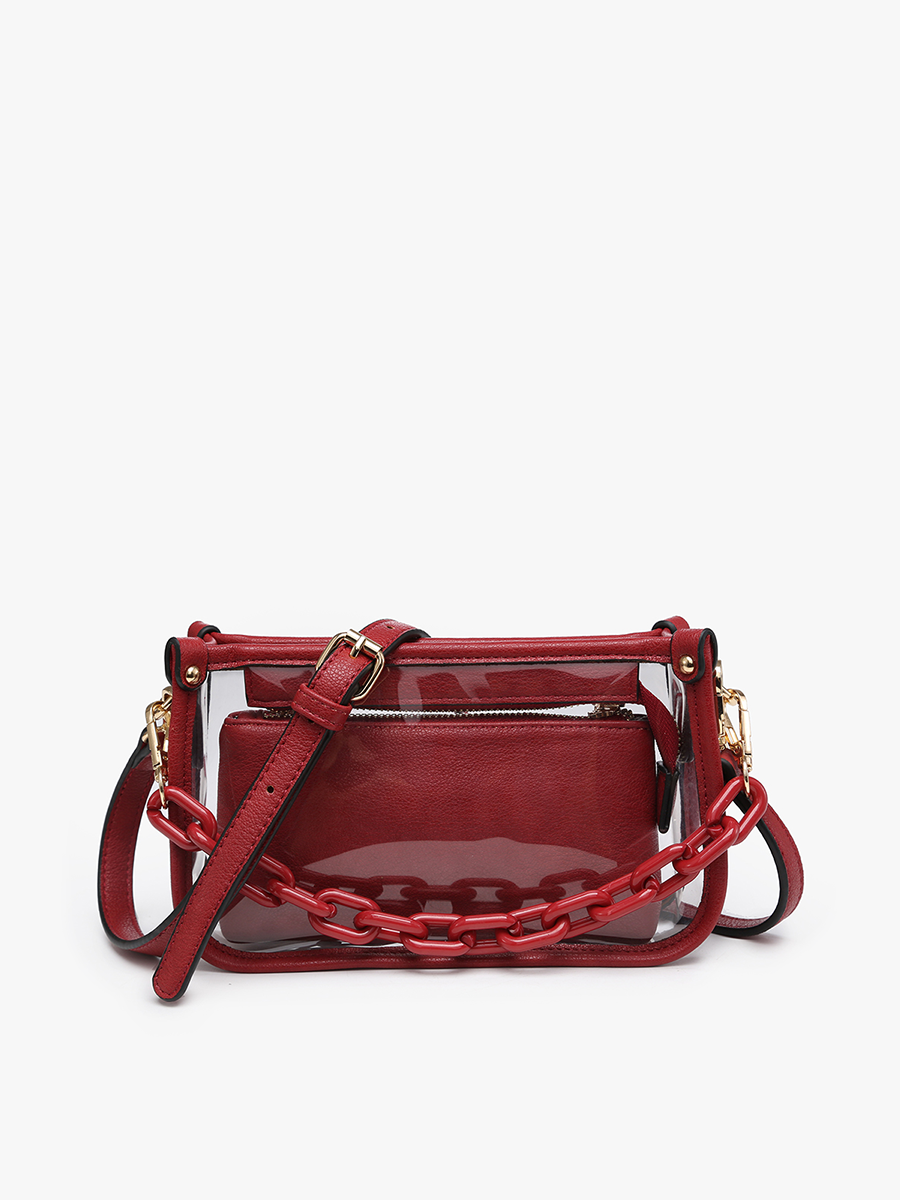 Jessica Clear Crossbody with Chain