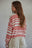 Red Striped Cotton Cardigan