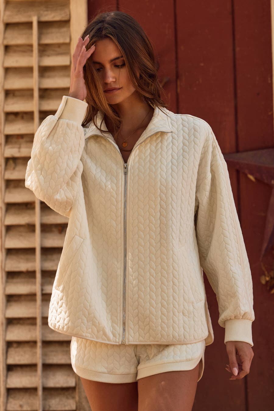 Quilted Zip-Front Jacket