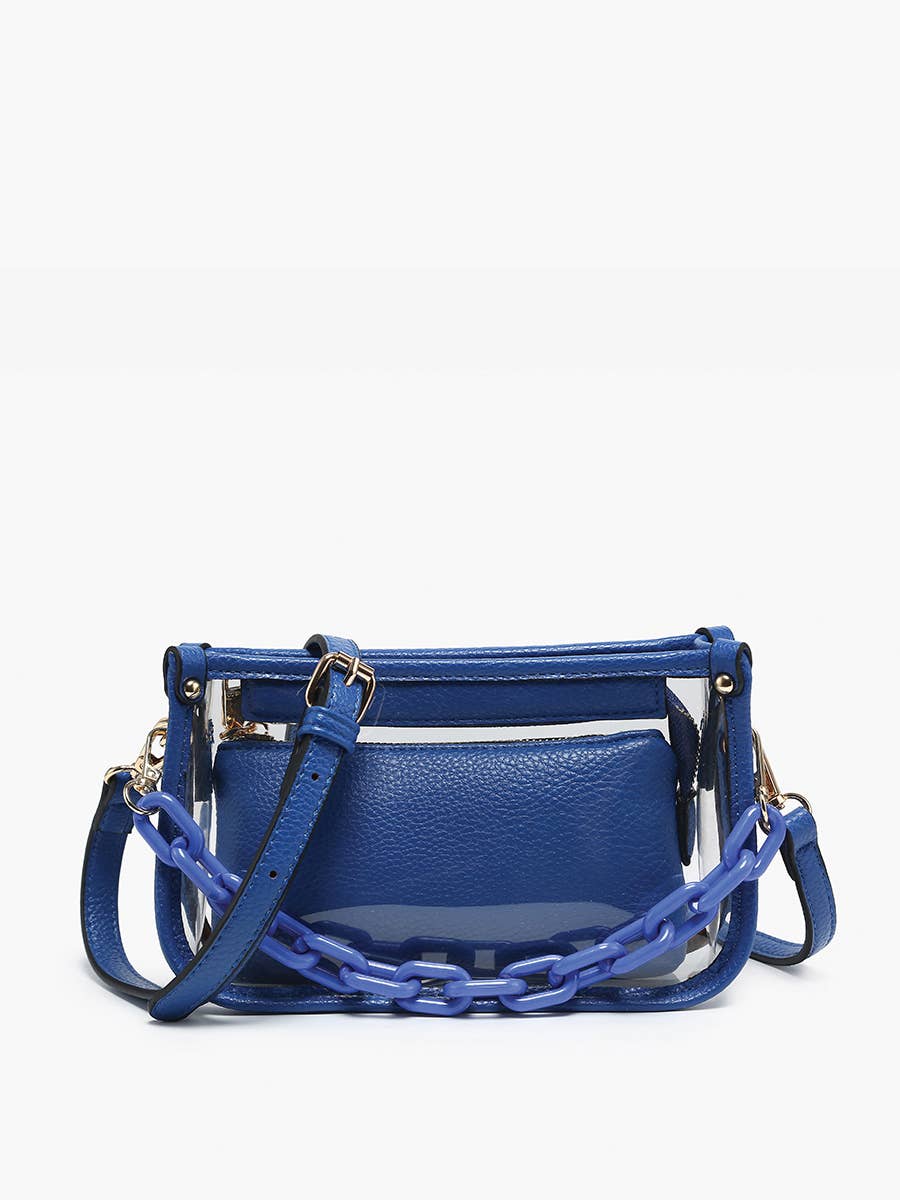 Jessica Clear Crossbody with Chain