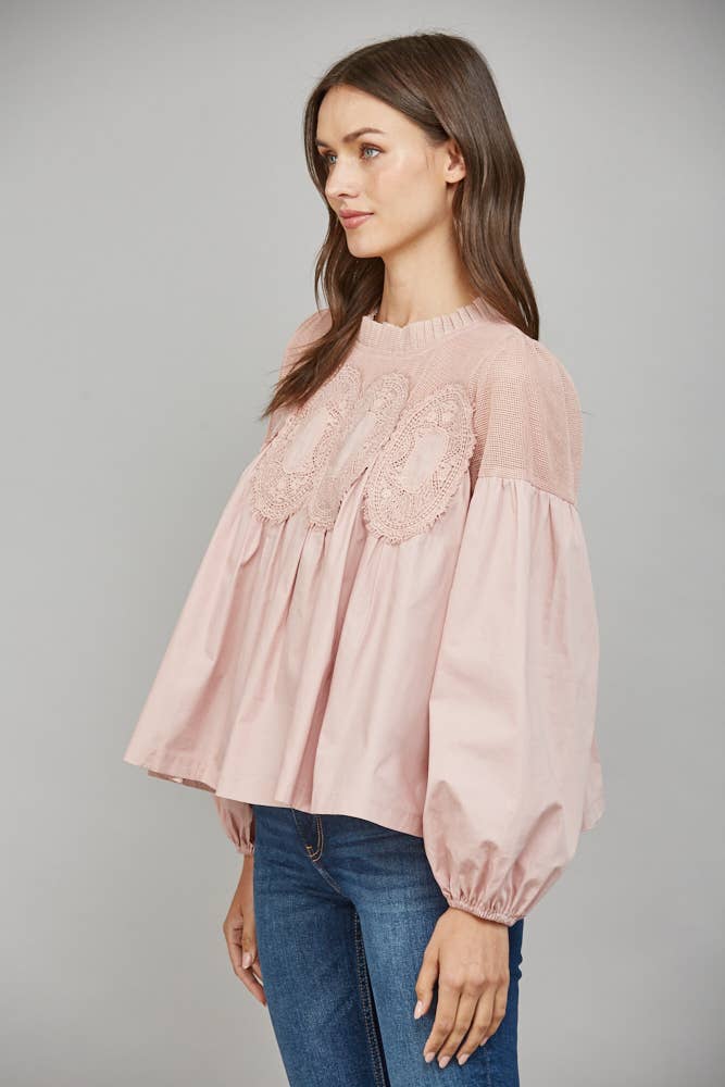 Lace Mauve Blouse