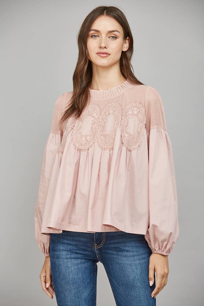 Lace Mauve Blouse