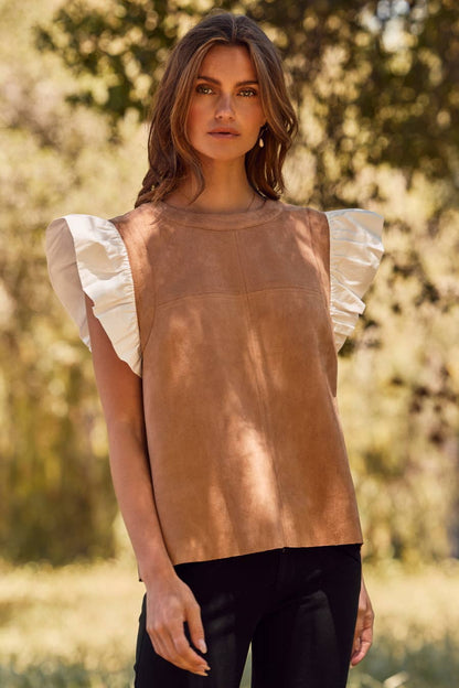 Faux Suede Top