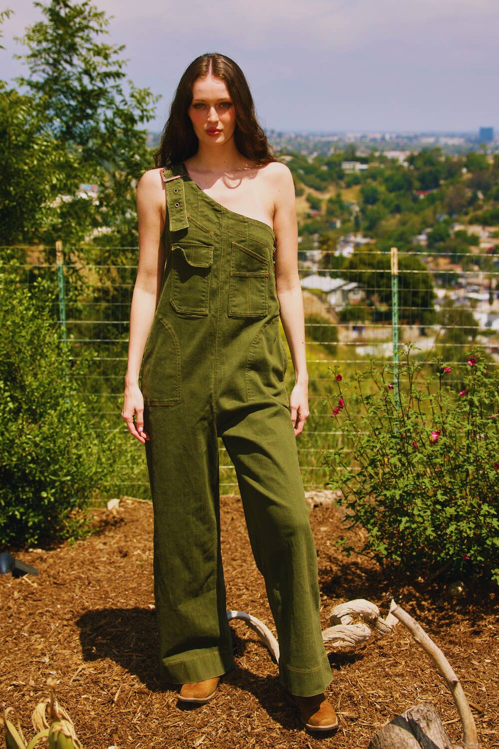 One-Shoulder Utility Overalls