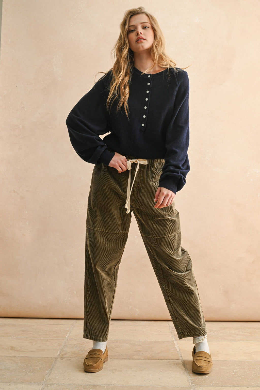 Half Button Front Sweater