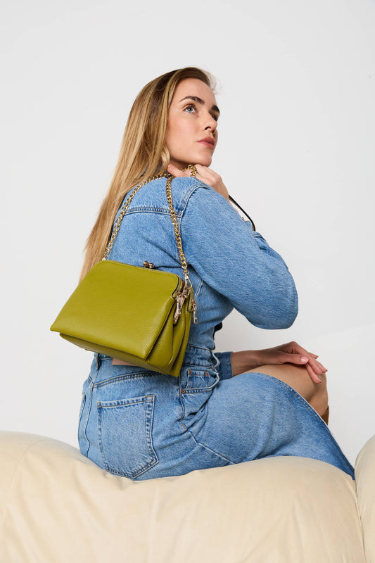 Snap Pouch Crossbody w/ Chain Strap