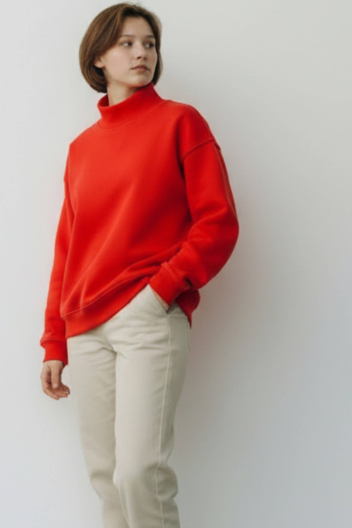 Blank Reversible Mock Neck Sweatshirt