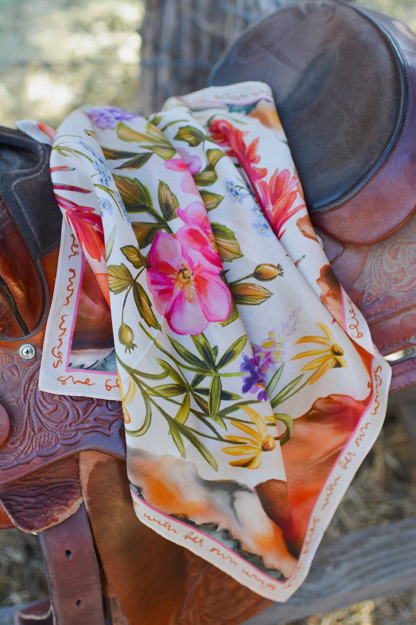 Heartland Series: Oregon Inspired Wildflower Silk Scarf Wild Rag