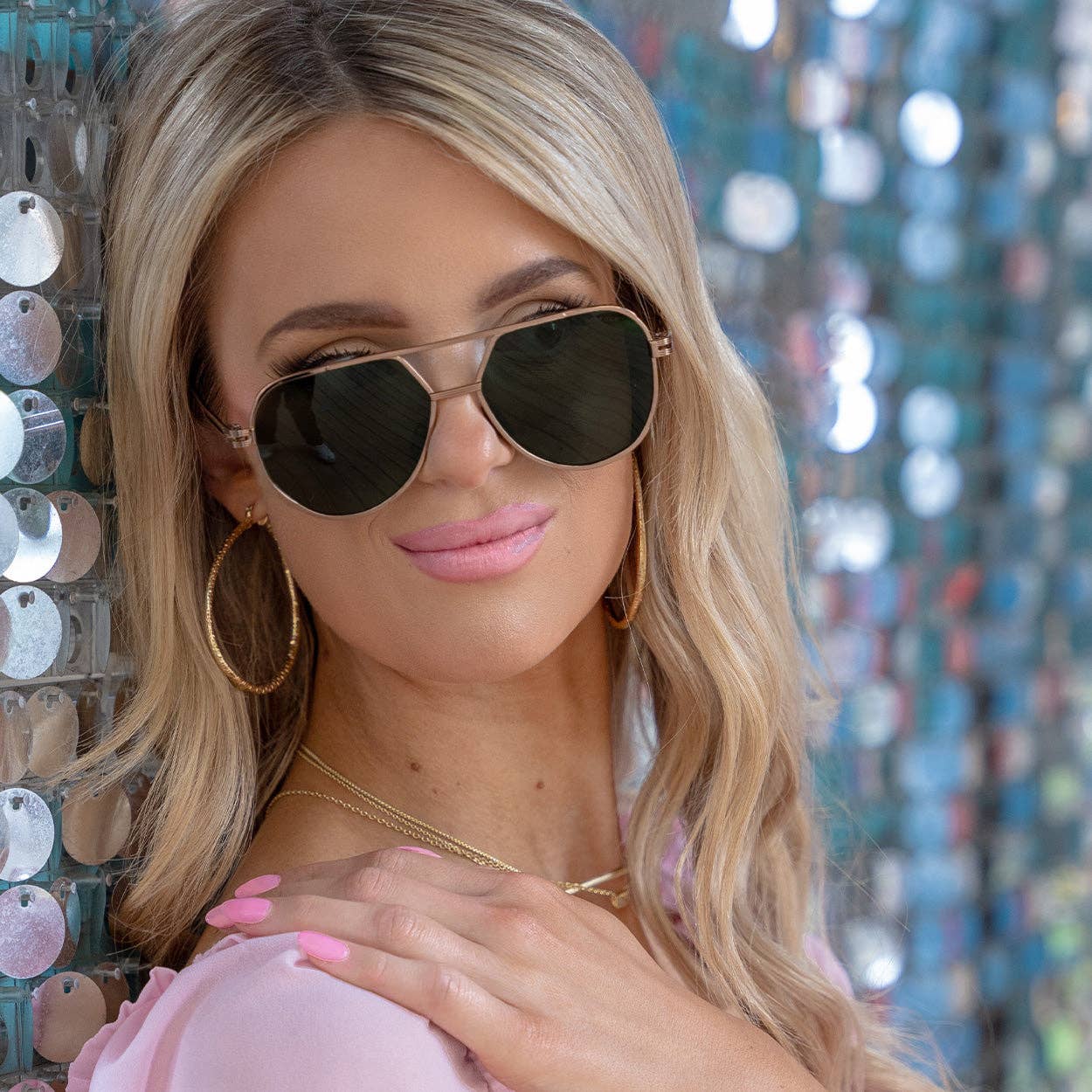 Olive Aviator Sunglasses