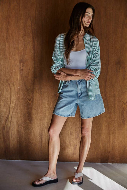 Striped Long-Sleeve Button Down