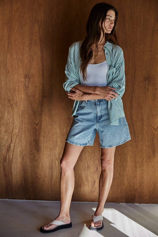 Striped Long-Sleeve Button Down