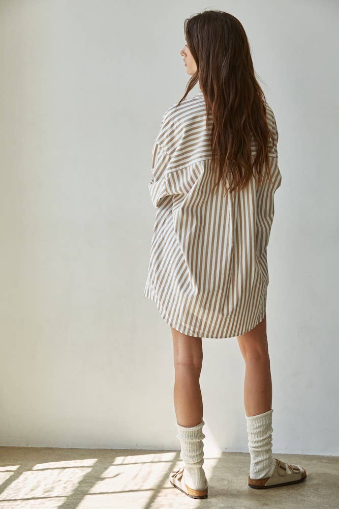 Cotton Striped Oversized Shirt