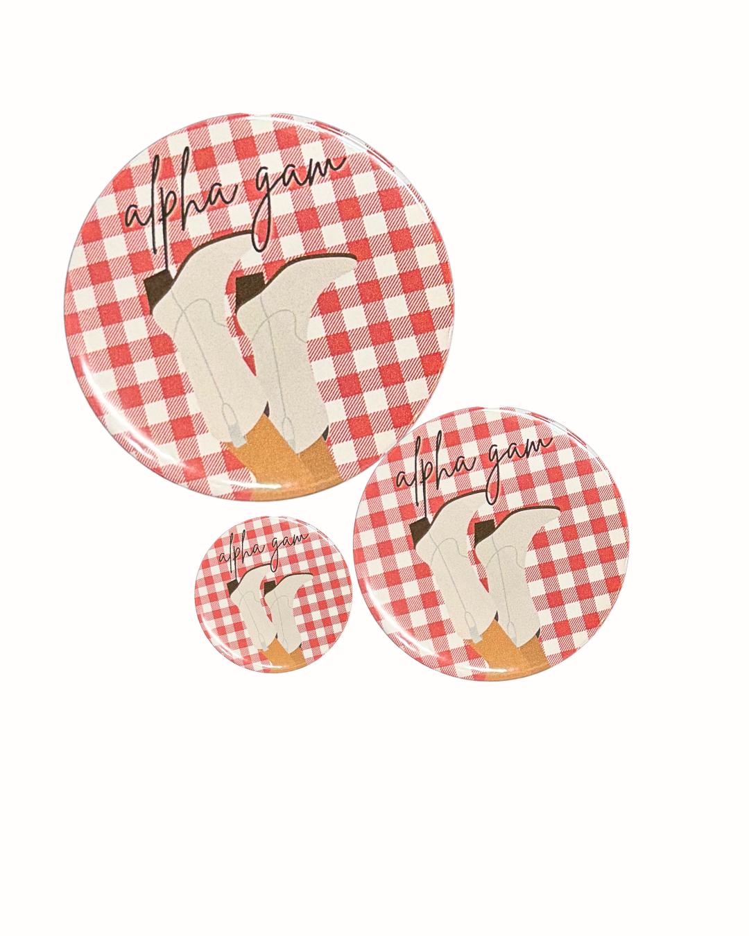Alpha Gam Cowgirl Button