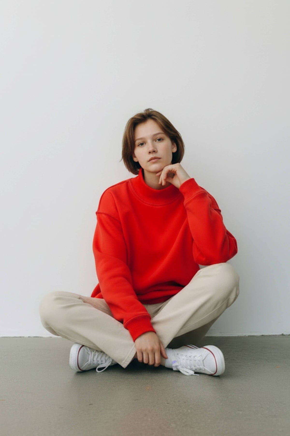 Blank Reversible Mock Neck Sweatshirt