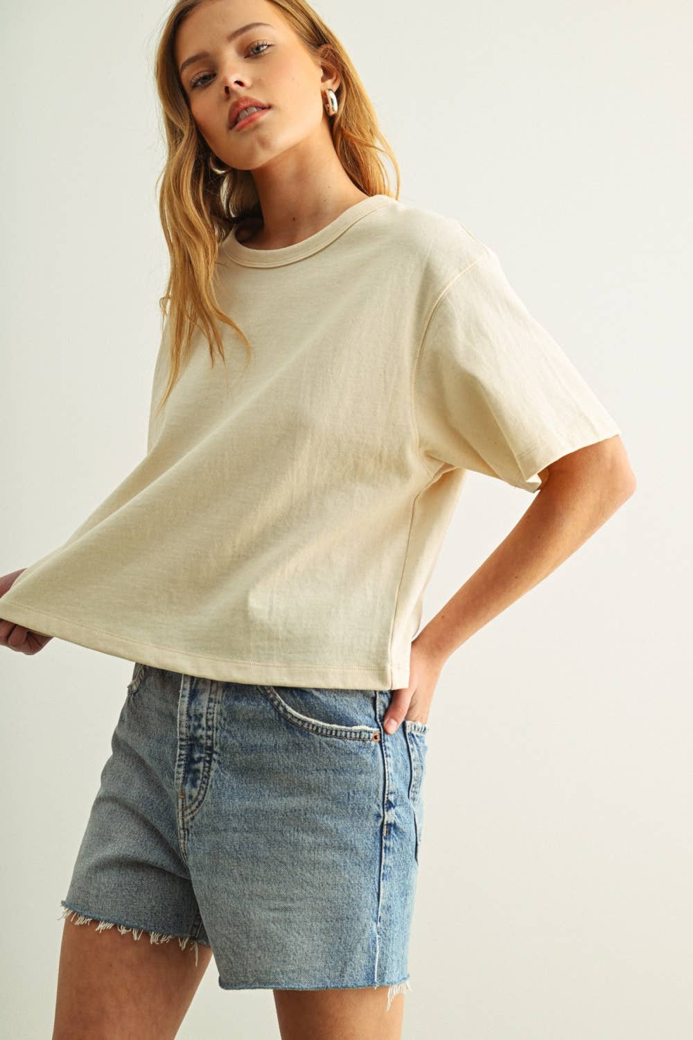 Short Sleeve Linen Knitted Top