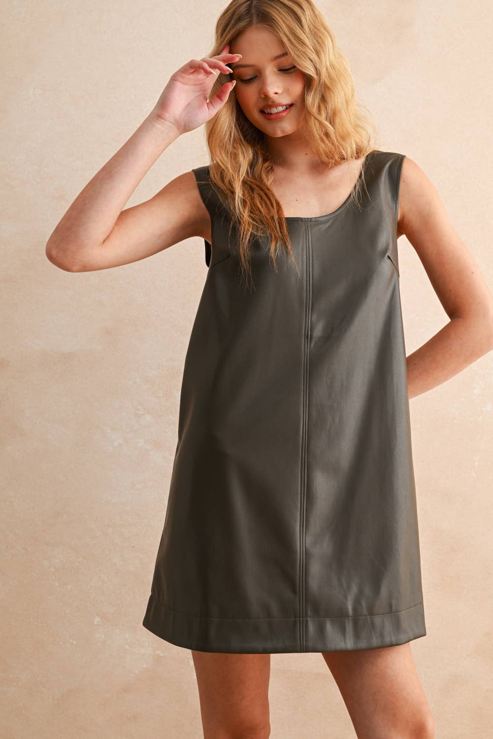 Faux Leather Mini Dress