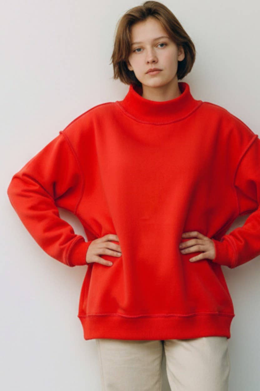 Blank Reversible Mock Neck Sweatshirt