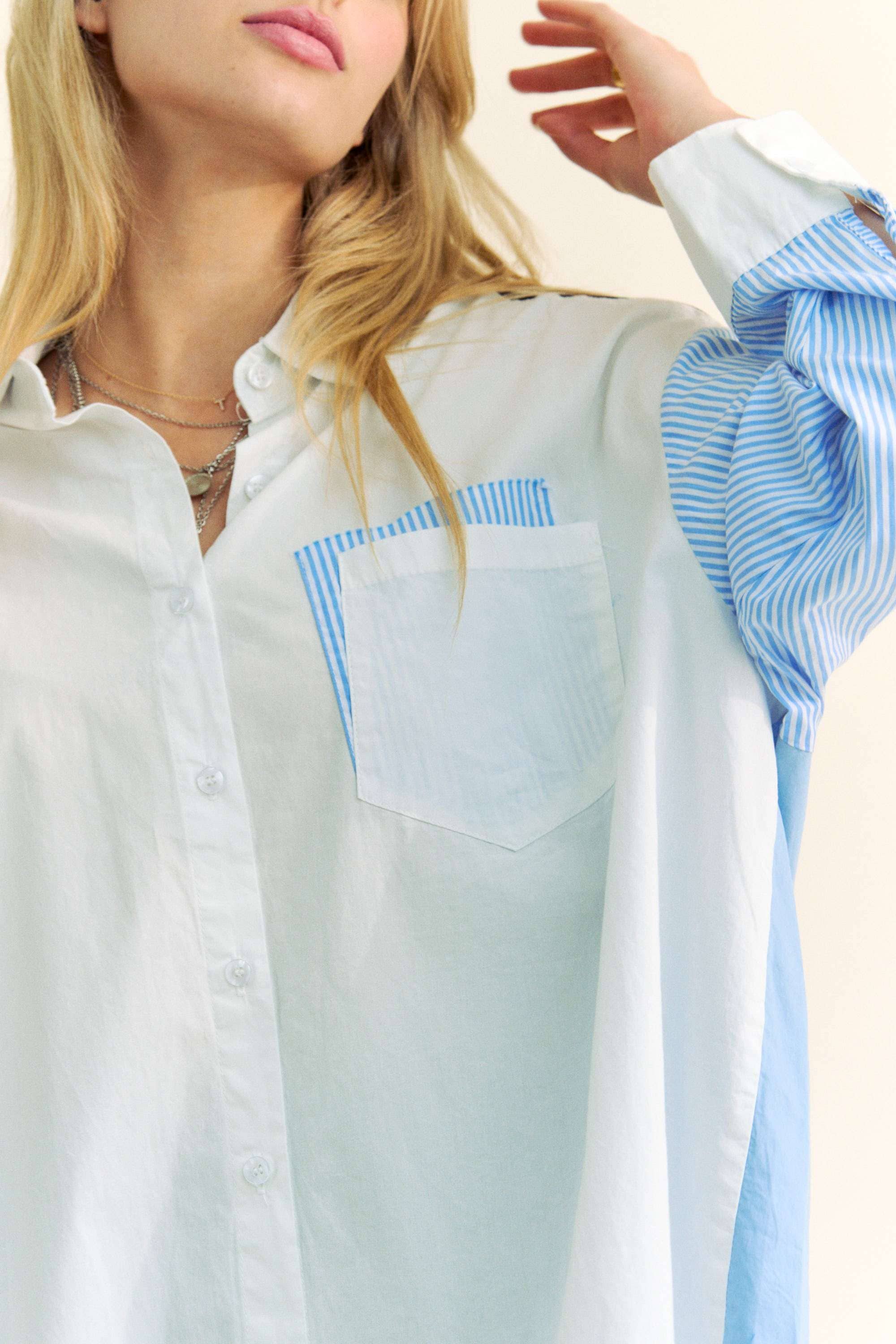Abstract Stripe Button Down Shirt