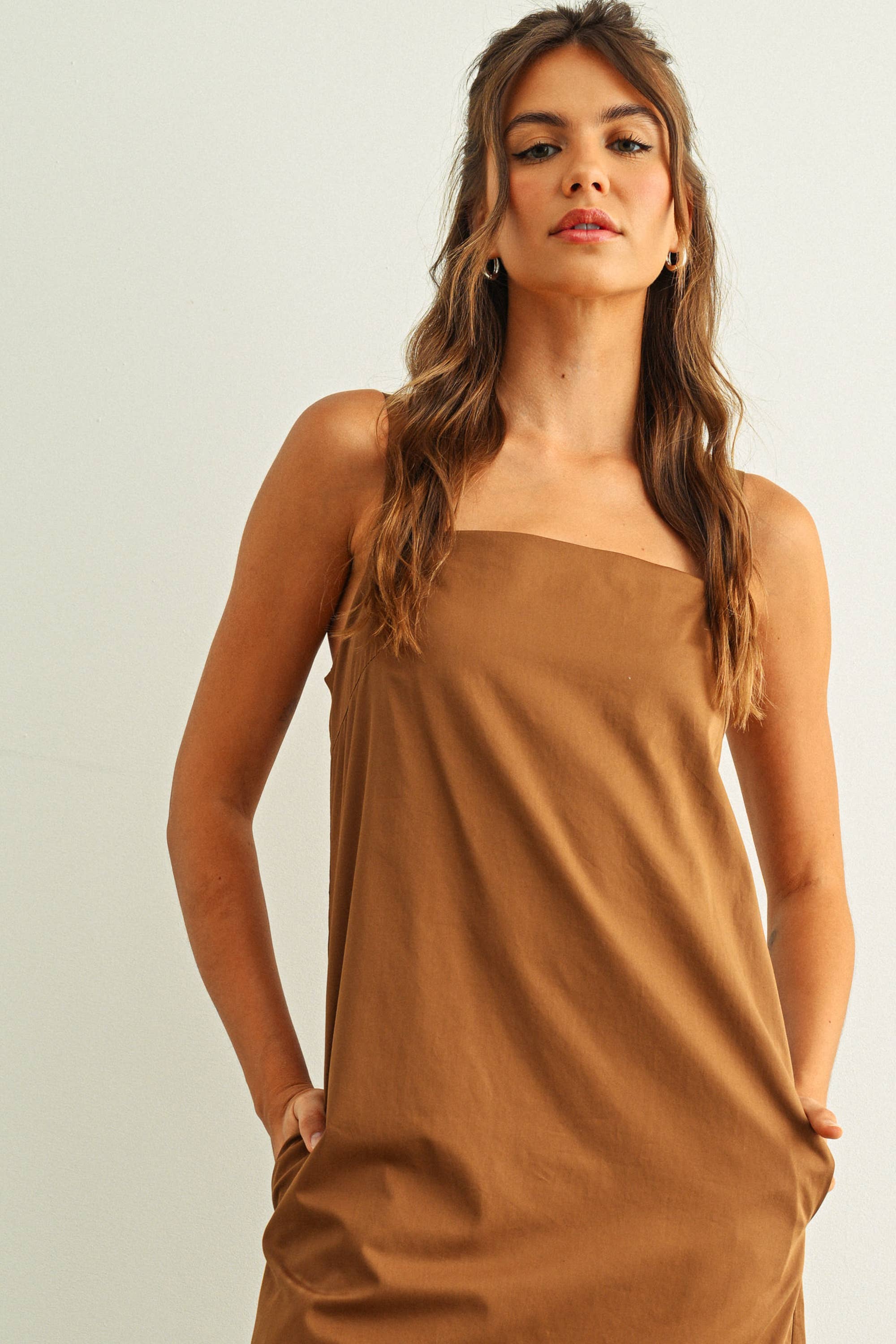 Mocha Cotton Maxi Dress