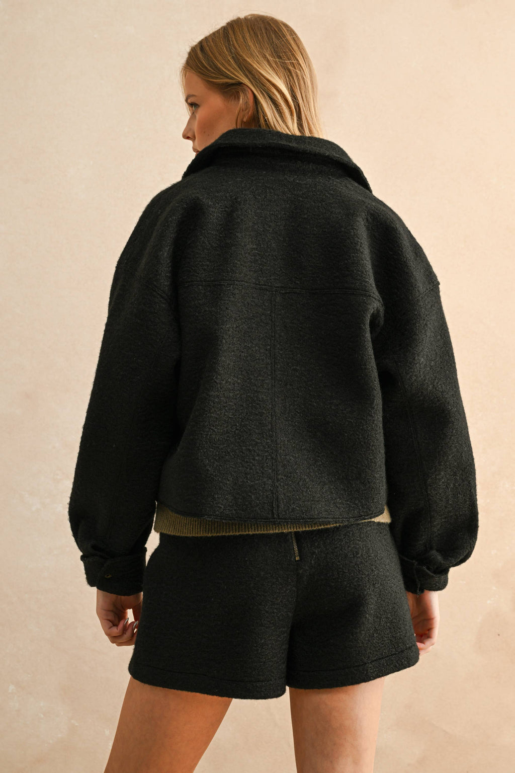 Front Zip Textured Jacket