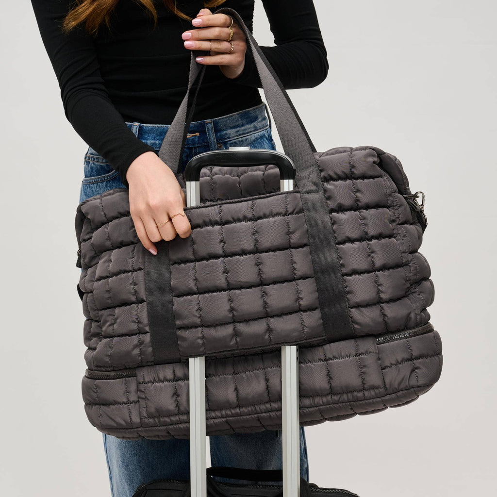 Globetrotter Quilted Nylon Puffer Travel Weekender Bag