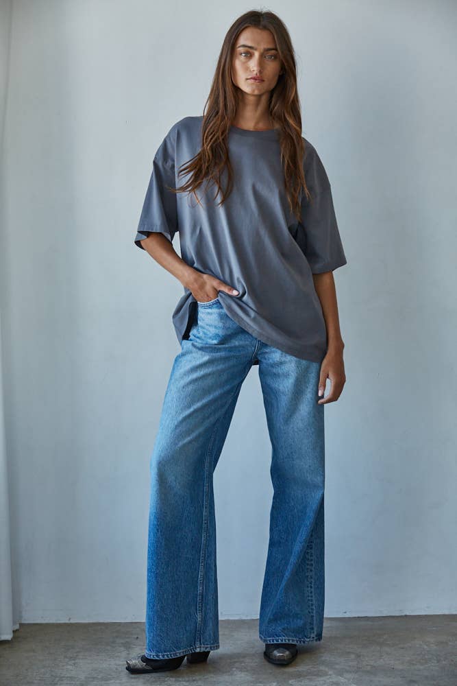Cotton Drop Shoulder Oversized Shirt