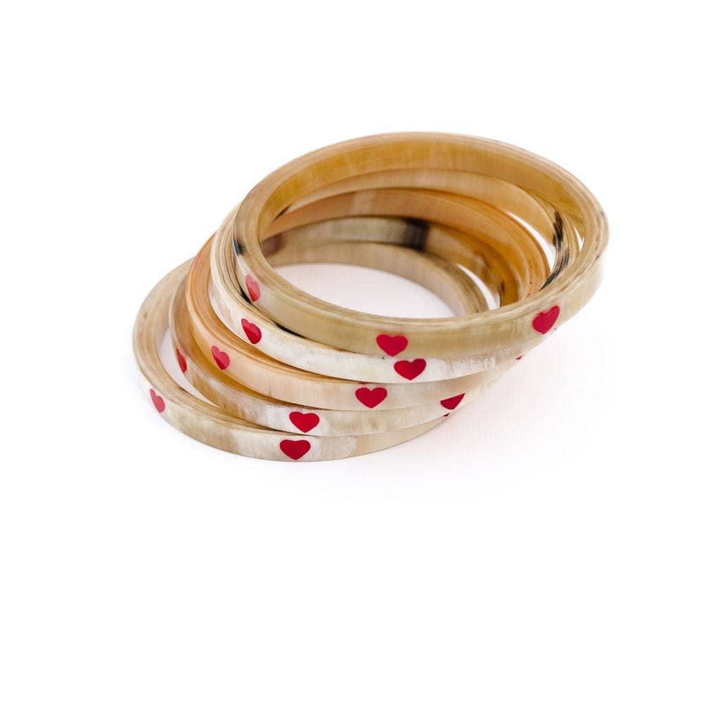 Red Heart Bangle Stack
