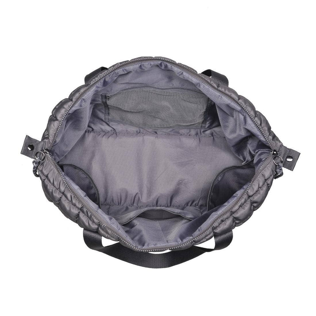 Globetrotter Quilted Nylon Puffer Travel Weekender Bag