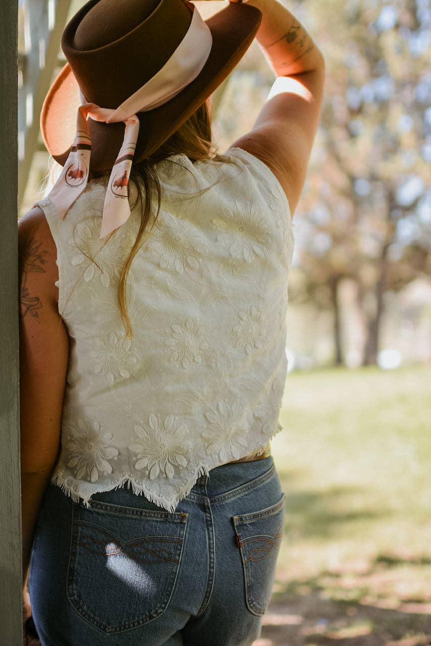 Roamin' Cowgirl Bison Western Twilly Scarf