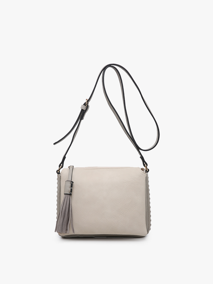 Two-Tone Crossbody w/ 3 Compartments