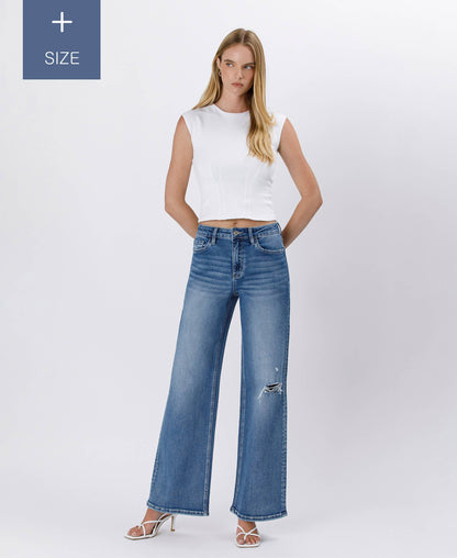 Super High Rise Baggy Wide Jeans