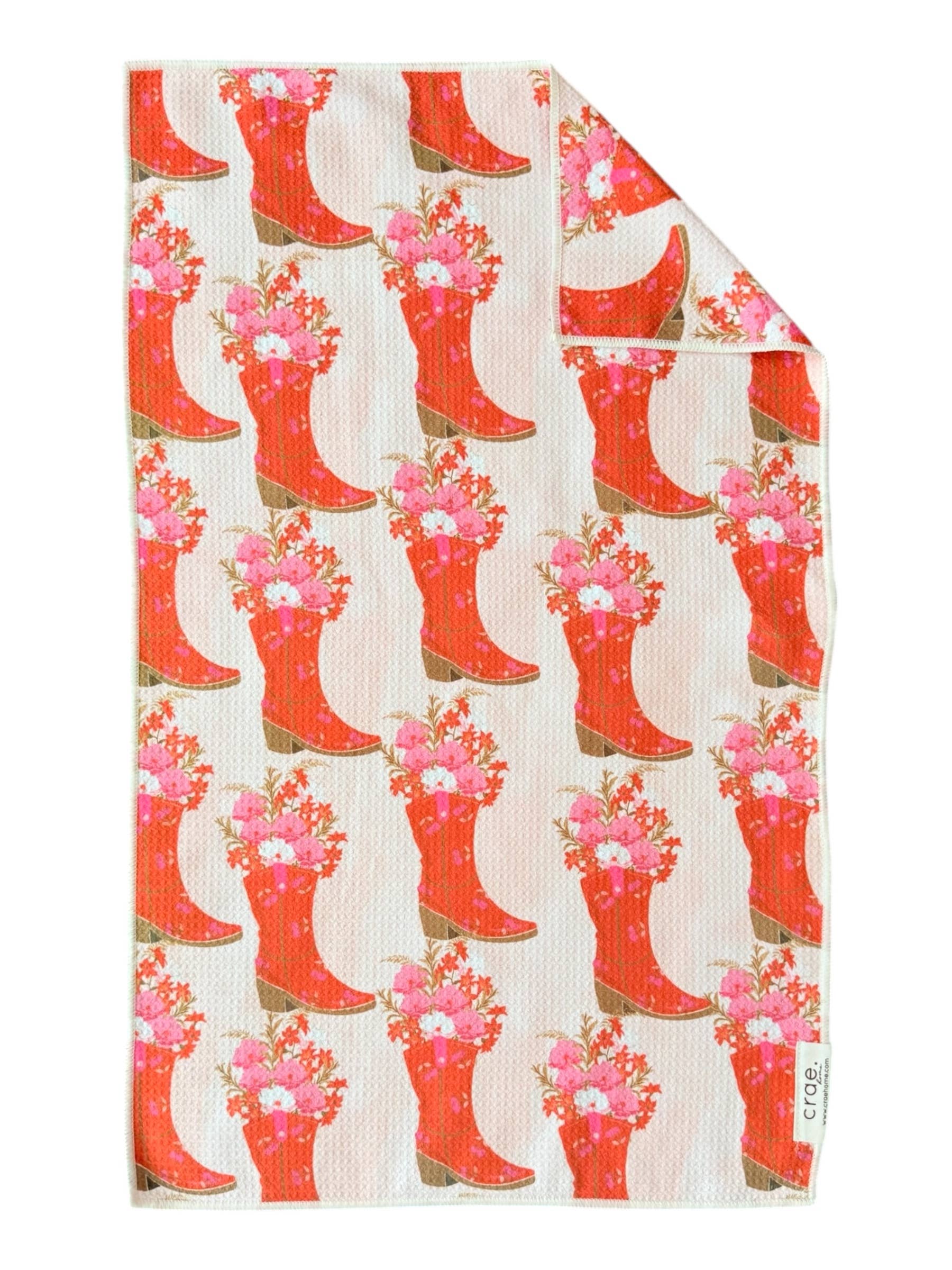 Boots in Bloom Hand Towel