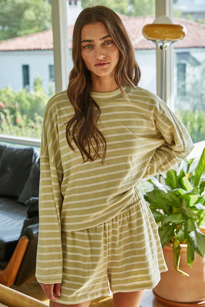 Cotton Mock Neck Long Sleeve Shirt
