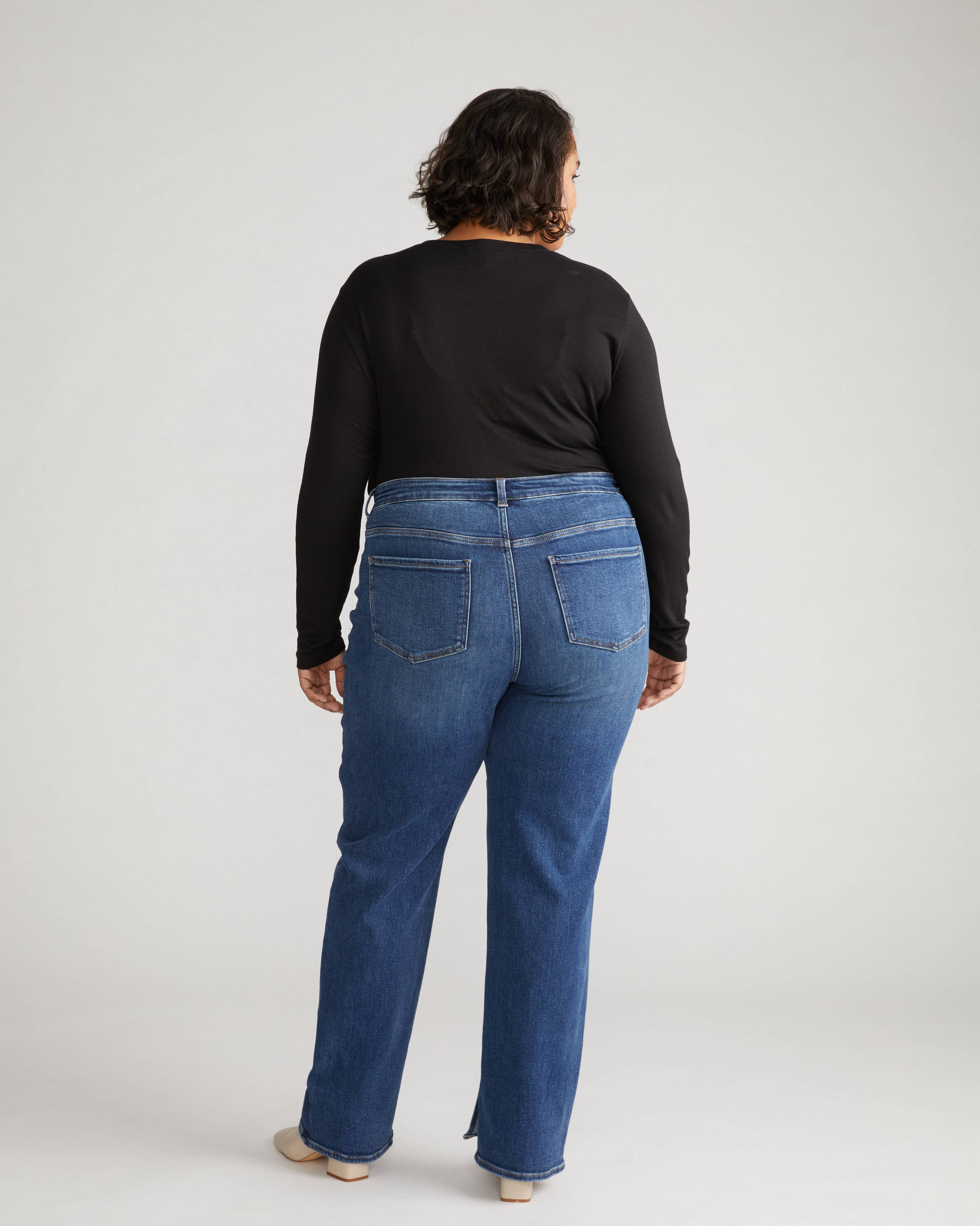 Mimi High Rise Split Hem Jeans  - Midnight River