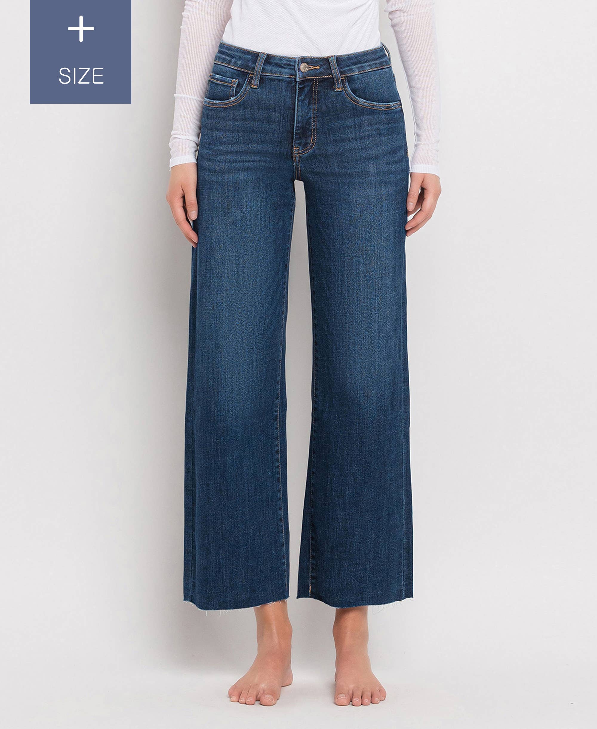 Mid Rise Wide Leg Jean