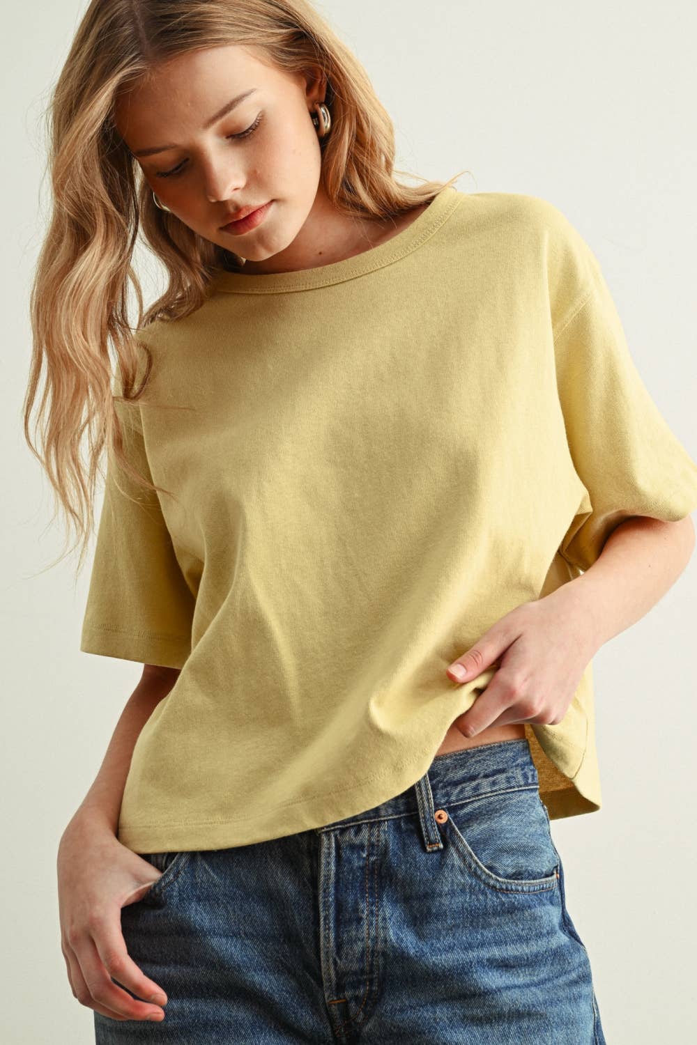 Short Sleeve Linen Knitted Top