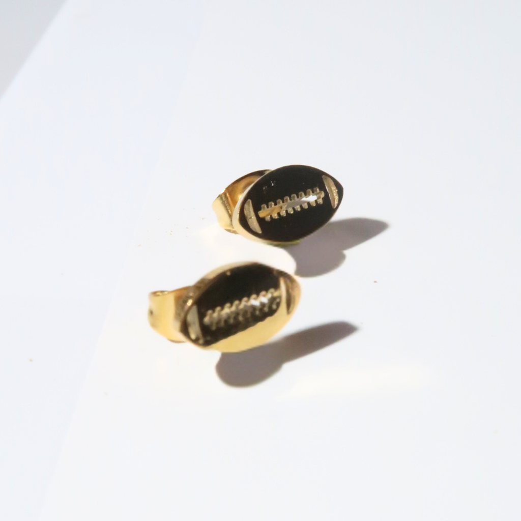 Gold/Silver Football Stud Earrings