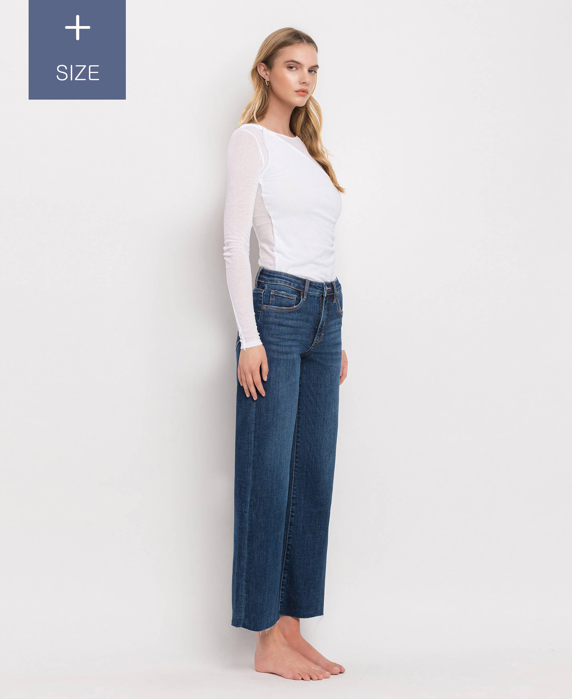 Mid Rise Wide Leg Jean