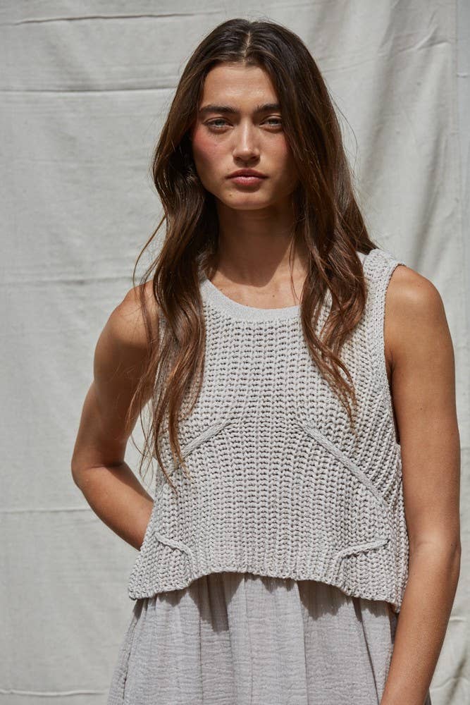 Knit Sweater Sleeveless Midi Dress