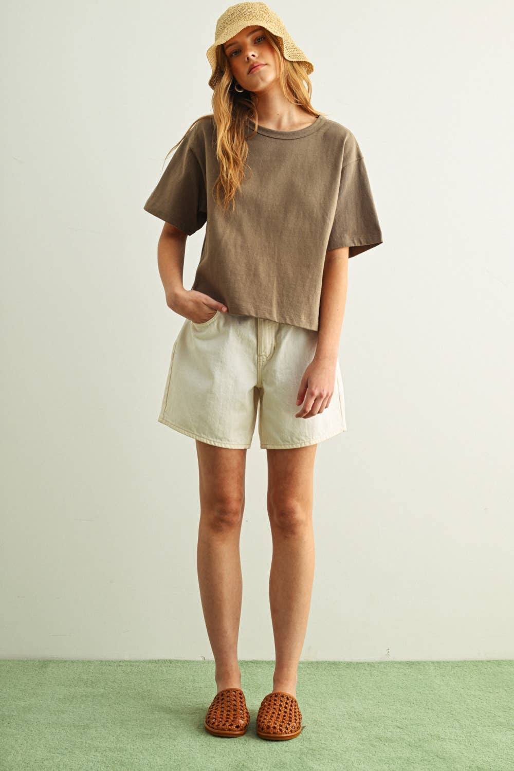 Short Sleeve Linen Knitted Top