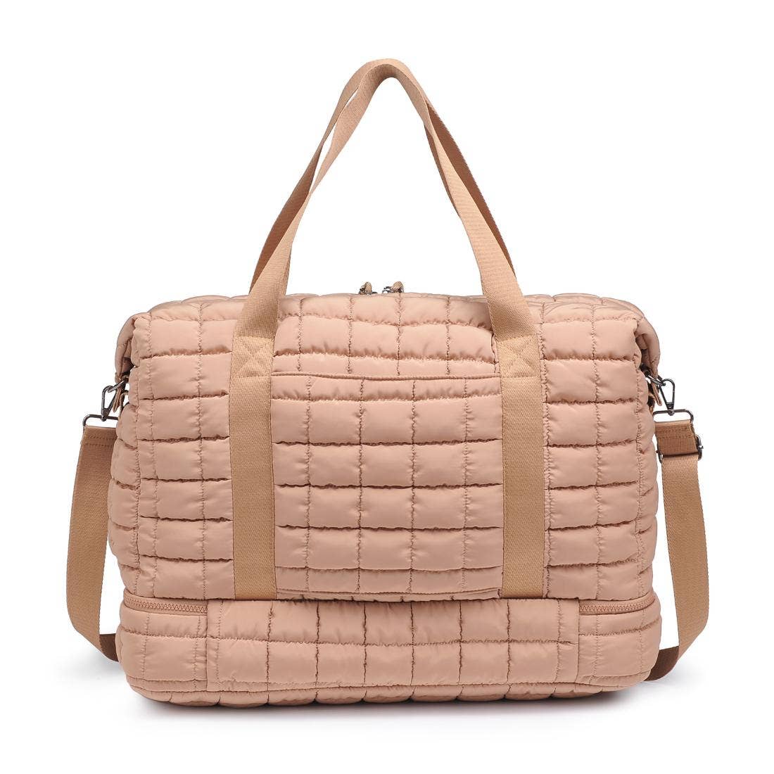 Globetrotter Quilted Nylon Puffer Travel Weekender Bag