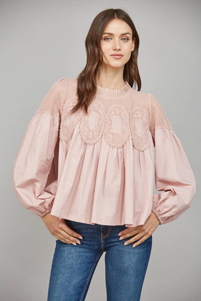 Lace Mauve Blouse