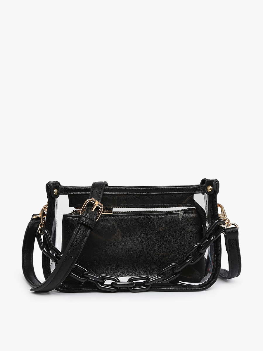 Jessica Clear Crossbody with Chain