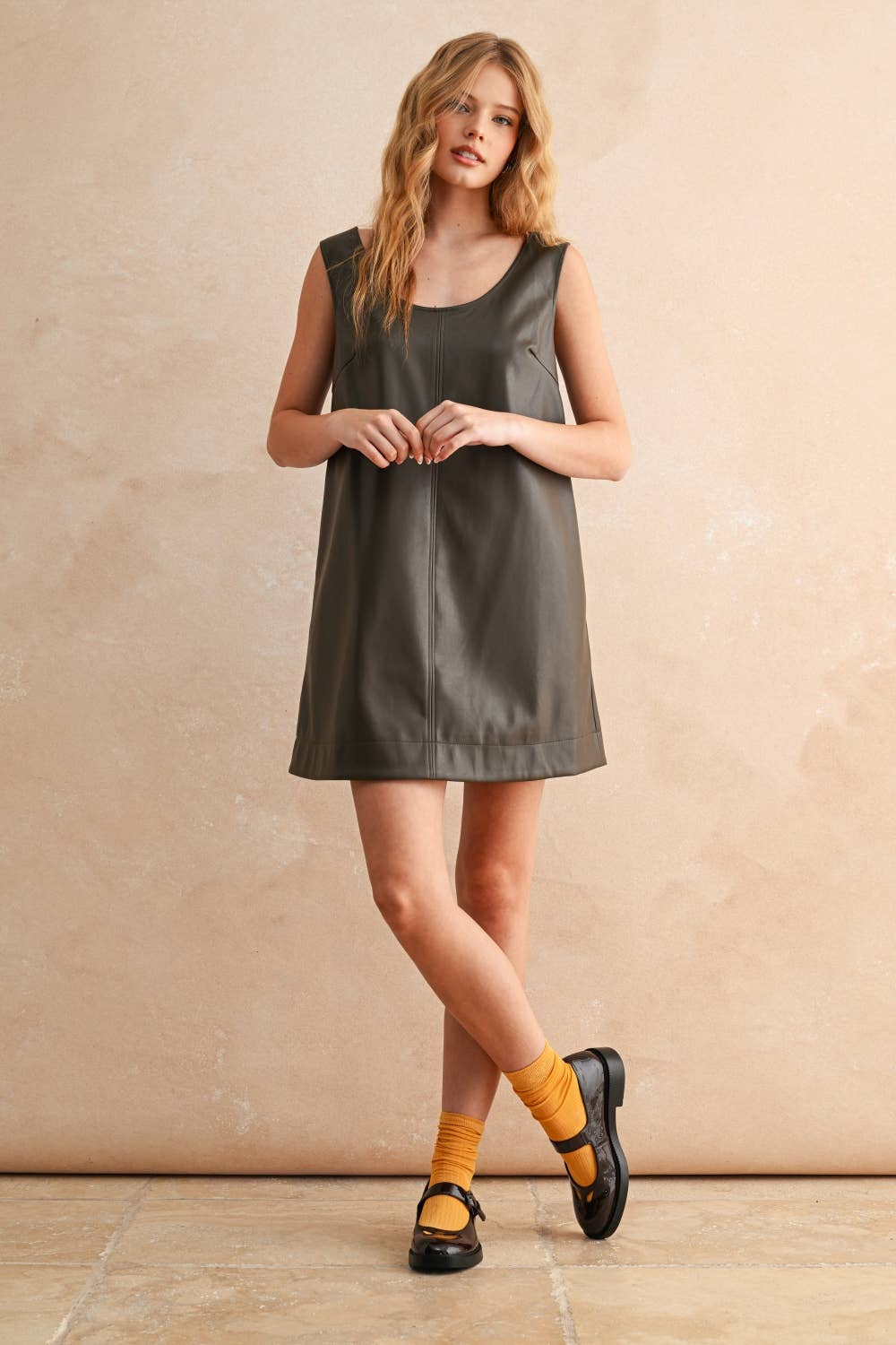 Faux Leather Mini Dress