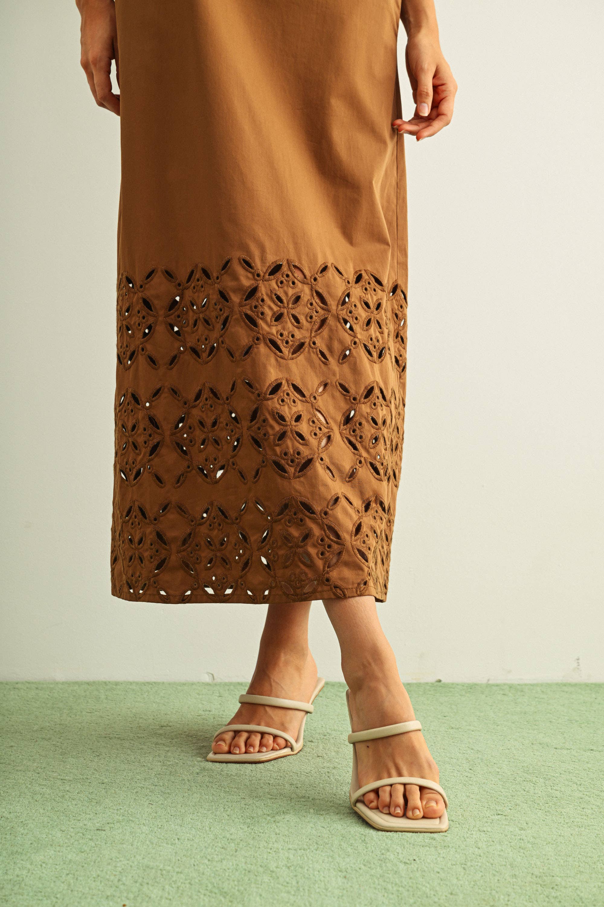 Mocha Cotton Maxi Dress