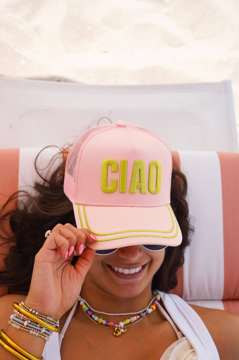 Ciao | Pink Canvas Trucker Hat