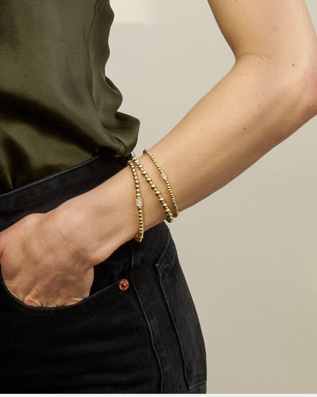 All Day Single Beaded Stretch Bracelet