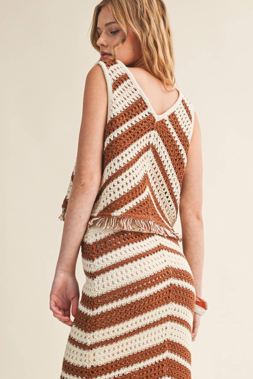 Chevron Pattern V-Neck